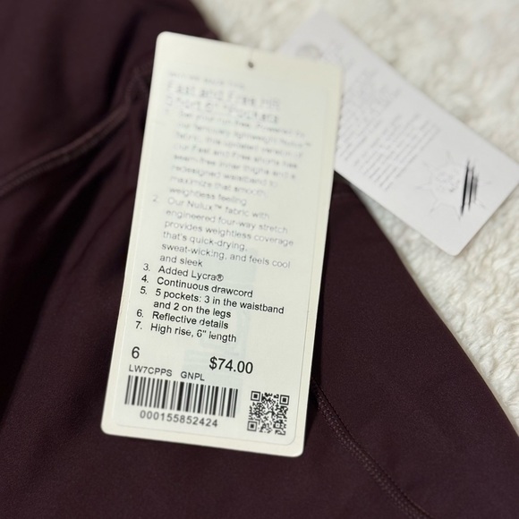 🔥🔥🔥🔥NWT/ lululemon athletica Women's Shorts - Goodnight Plum - Picture 4 of 5